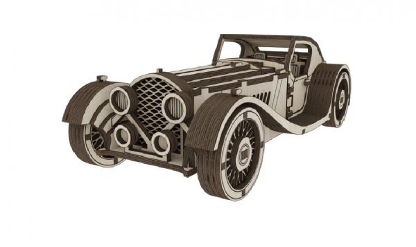 Vintage Roadster als 3D Großmodell - Zeichnung